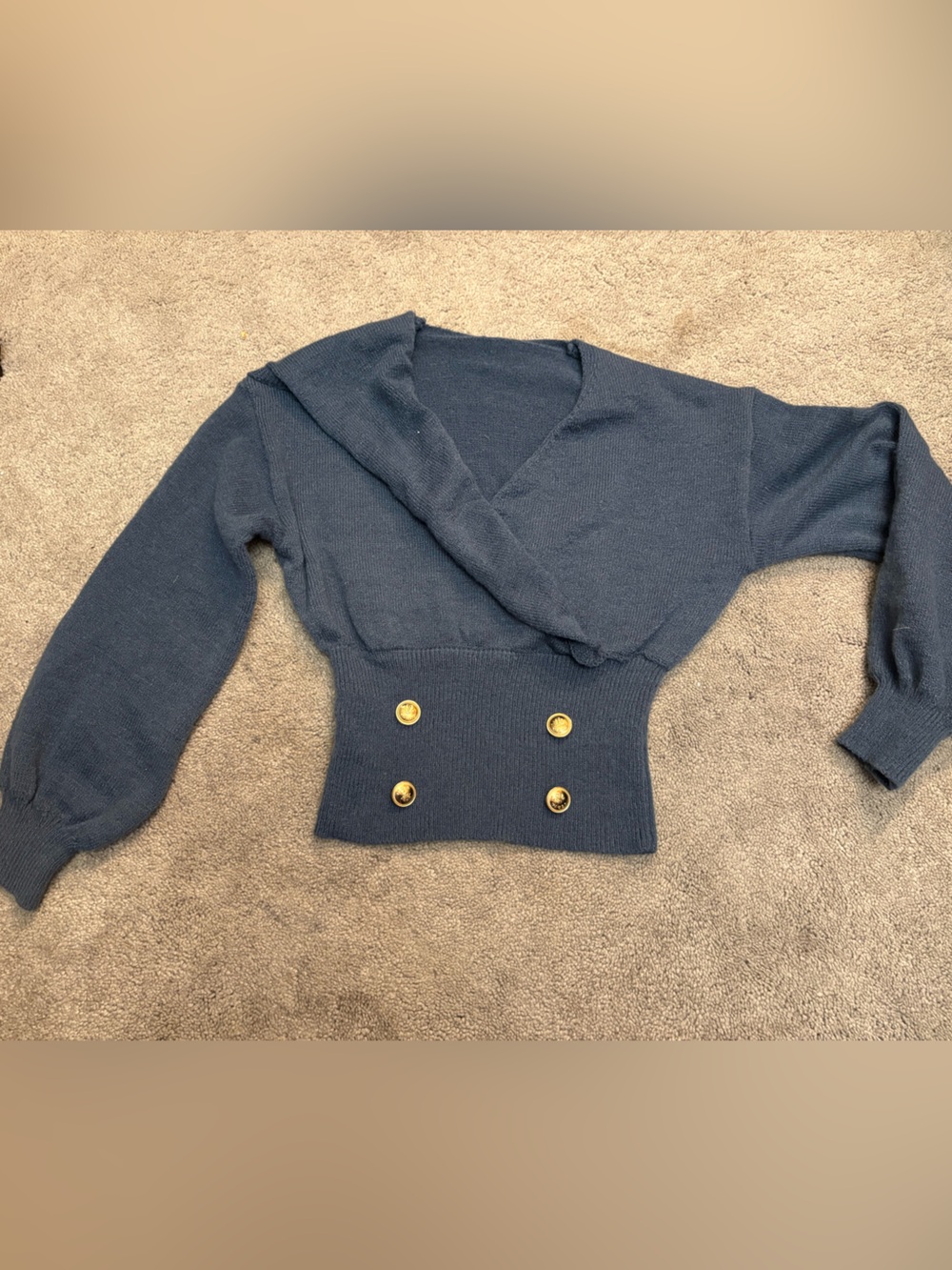Dark Navy Knit Top with Size XS Tag